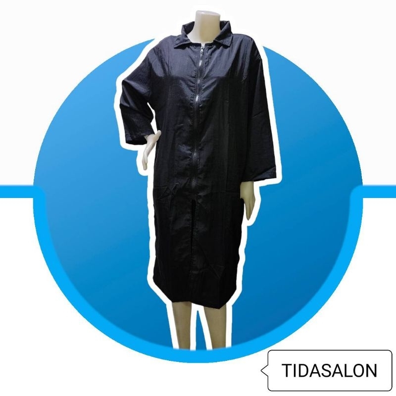 เสื้อคลุมผ้าร่ม ช่างตัดผม ช่างทำผม ร้านตัดผม ซาลอน แขนยาว สีดำ