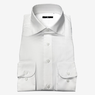 SUIT SELECT Wide Spread Plain Shirt (White)