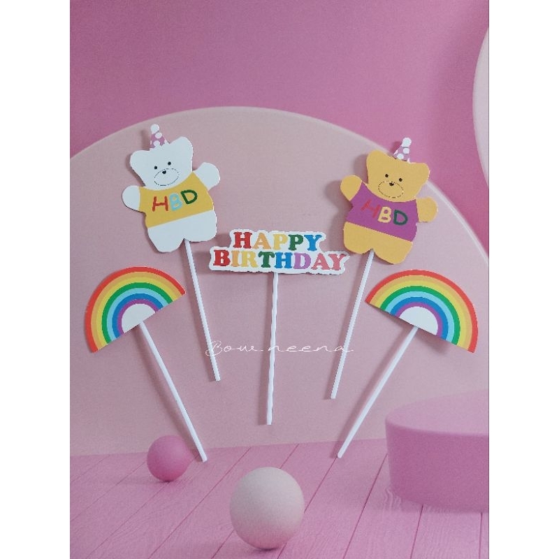 พร้อมส่ง ป้ายปักเค้กสไตล์มินิมอล มีแบบให้เลือกเยอะค่ะ
