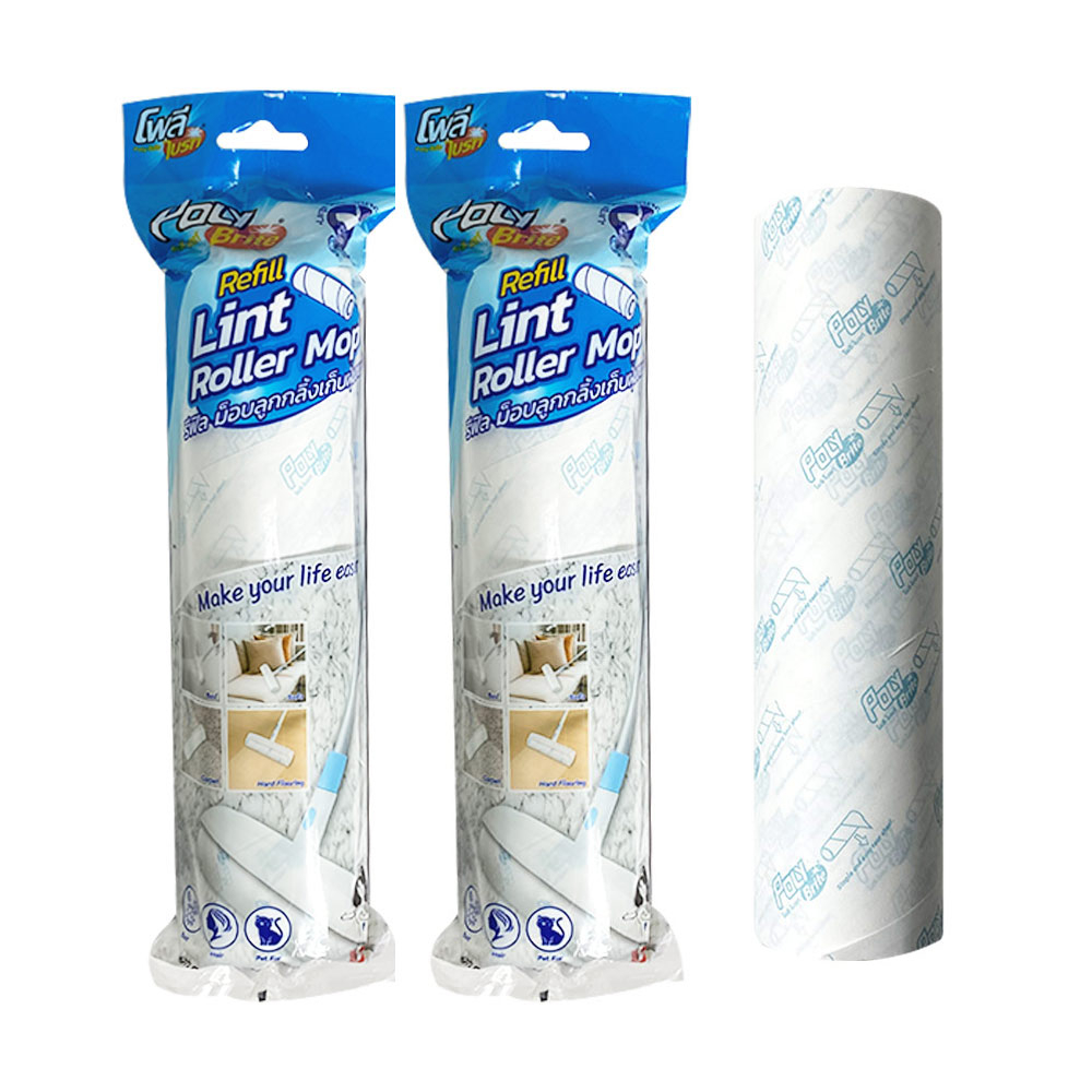 Poly-Brite โพลี-ไบรท์ รีฟิล ม็อบลูกกลิ้ง รุ่นหน้ากว้าง 23.5 ซม. (2 ชิ้น/6 ชิ้น)