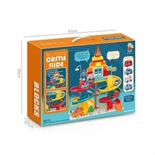 Castle Slide Creative Blocksชุดแข่งรถรางวน รางตัวต่อ รถ 4คัน รุ่น 222-B113