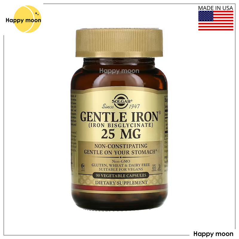 Solgar, Gentle Iron, 25 mg, 90 Vegetable Capsules