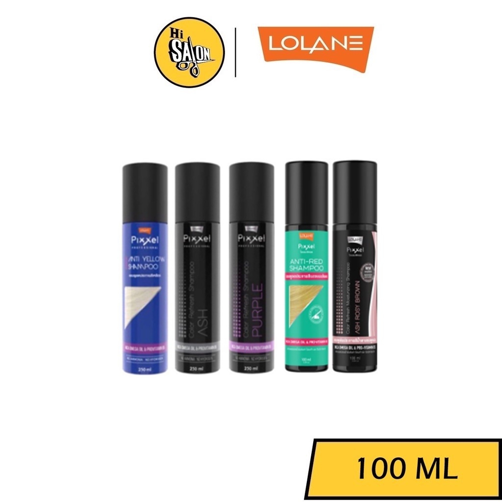 (ขวดเล็ก) Lolane Pixxel Color Refresh Shampoo แชมพูลดประกายเหลือง แชมพูเติมประกายสีผม แชมพูสีเทา สีม