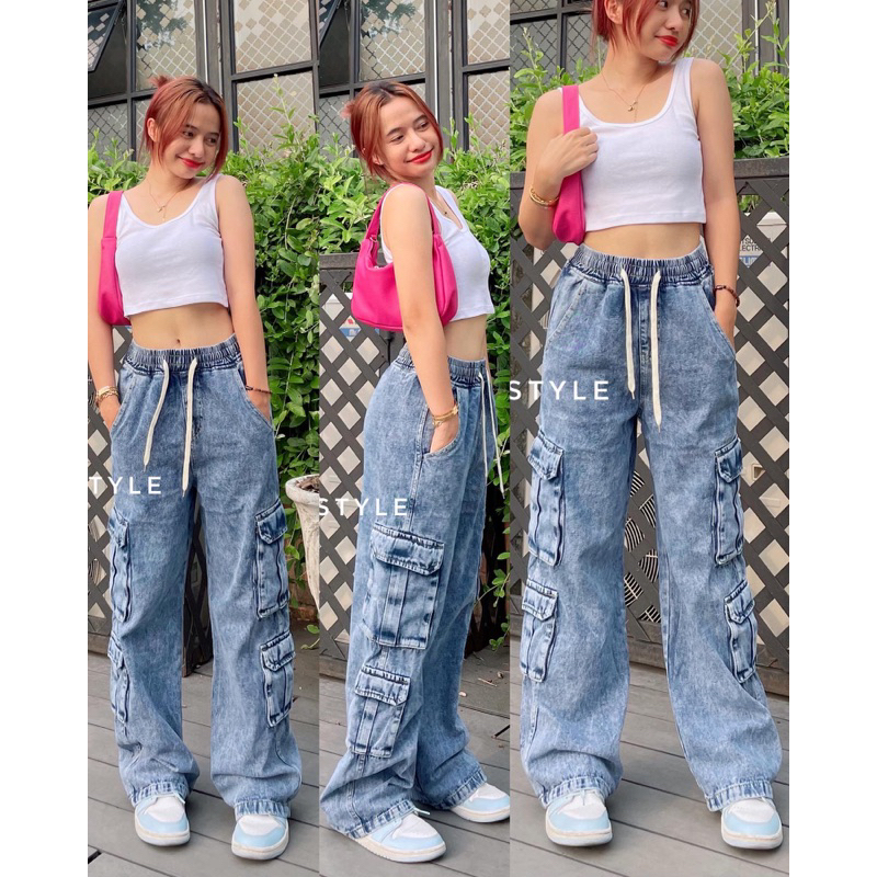 Pants 390 บาท เอว 24-32″ Happygal กางเกงคาโก้09 Women Clothes