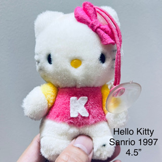 #ตุ๊กตา #คิตตี้ #Hello #Kitty มีที่จุ๊บกระจก #ป้าย #Sanrio #1997 #ขนาด4.5” #สภาพดี #ลิขสิทธิ์แท้ #Vintage #หายาก