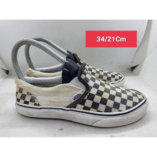 Vans Size 34 ยาว 21 รองเท้ามือสอง เด็กเล็ก เด็กโต ผู้หญิงเท้าเล็ก  ผ้าใบ  แฟชั่น ลำลอง เที่ยว