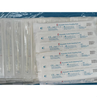 ไม้สวอป ไม้ swab  DISPOSABLE STERILE SAMPLING SWAB  ก้านบาง ปลายเล็ก นุ่ม บรรจุ 50 ชิ้น/แพ็ค