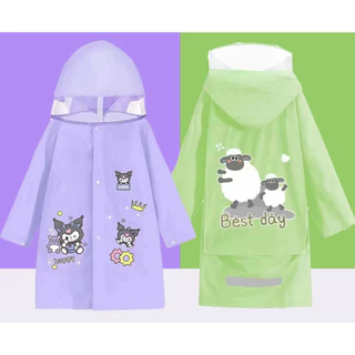 YY-103เสื้อกันฝนเด็กหญิงและเด็กชาย ชุดกันฝนคุโรมิ หมวกปีกใหญ่ขึ้น กระเป๋านักเรียนใบใหญ่ เสื้อกางฝนเด็ก