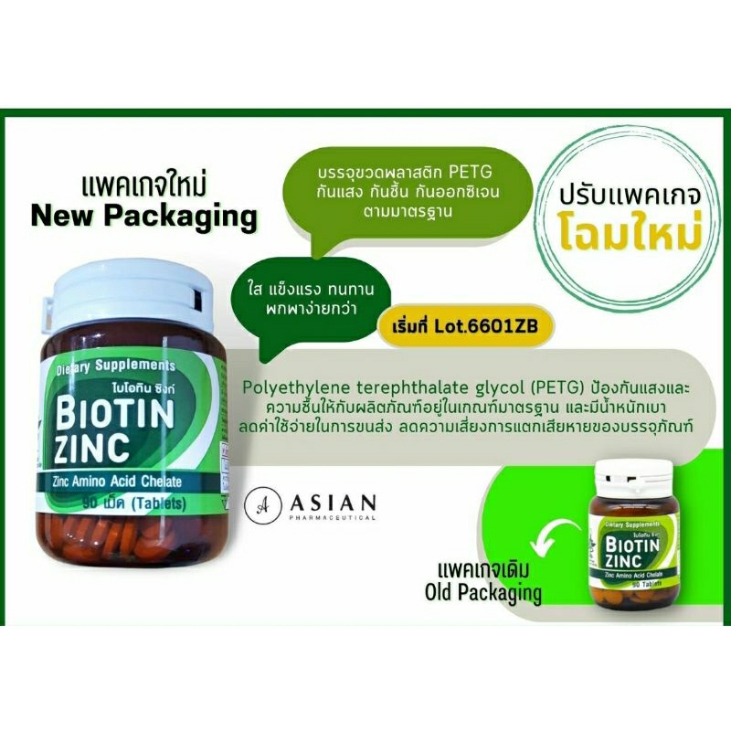Biotin Zinc ไบโอทิน ซิงก์คณะเภสัช จุฬา ช่วยป้องกันผมหงอก ศรีษะล้าน ผมร่วง บำรุงเล็บ 90 เม็ด