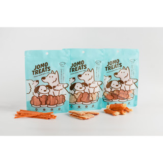 JOMO TREATS โจโม่ทรีทส์ 80g DOG SNACK ขนมสุนัข ทำจากเนื้อปลา หมาแพ้ไก่ทานได้ บำรุงขน