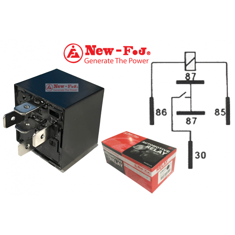 รีเลย์รถยนต์ แบบ1ทาง 5ขา 1หน้า NEW-F.J