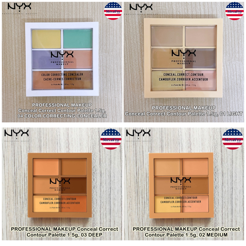 NYX® PROFESSIONAL MAKEUP Conceal Correct Contour Palette 1.5g นิกซ์ คอนซีลเลอร์ คอเร็คท์ คอนทัวร์ พา