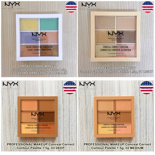 NYX® PROFESSIONAL MAKEUP Conceal Correct Contour Palette 1.5g นิกซ์ คอนซีลเลอร์ คอเร็คท์ คอนทัวร์ พาเลท ช่วยปกปิดรอยสิว