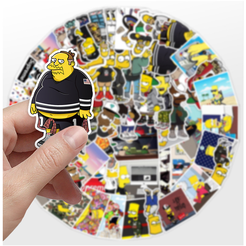 ✨พร้อมส่ง✨New The Simpsons 50 แผ่น พีวีซี กันน้ำ สติ๊กเกอร์ Simpson USA CARTOON Sticker เดอะซิมป์สัน