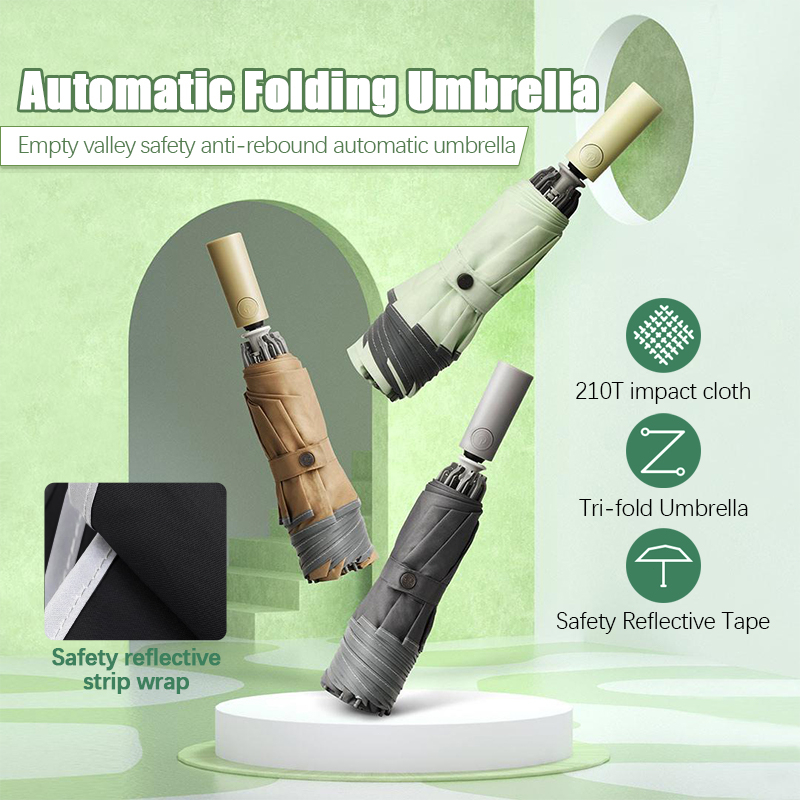 Konggu Automatic Folding Umbrella ร่มพับอัตโนมัติ อลูมิเนียม กันลม กัน UV สำหรับผู้ชาย ผู้หญิง รูปที่ 8