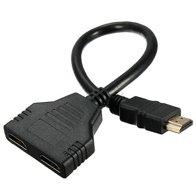 ✅สายแปลงสัญญาณ Y HDMI 1เครื่อง ออก 2จอ 1080P HDMI Male to 2x HDMI Double Female Y Splitter Adapter Cable Lead For HD TV