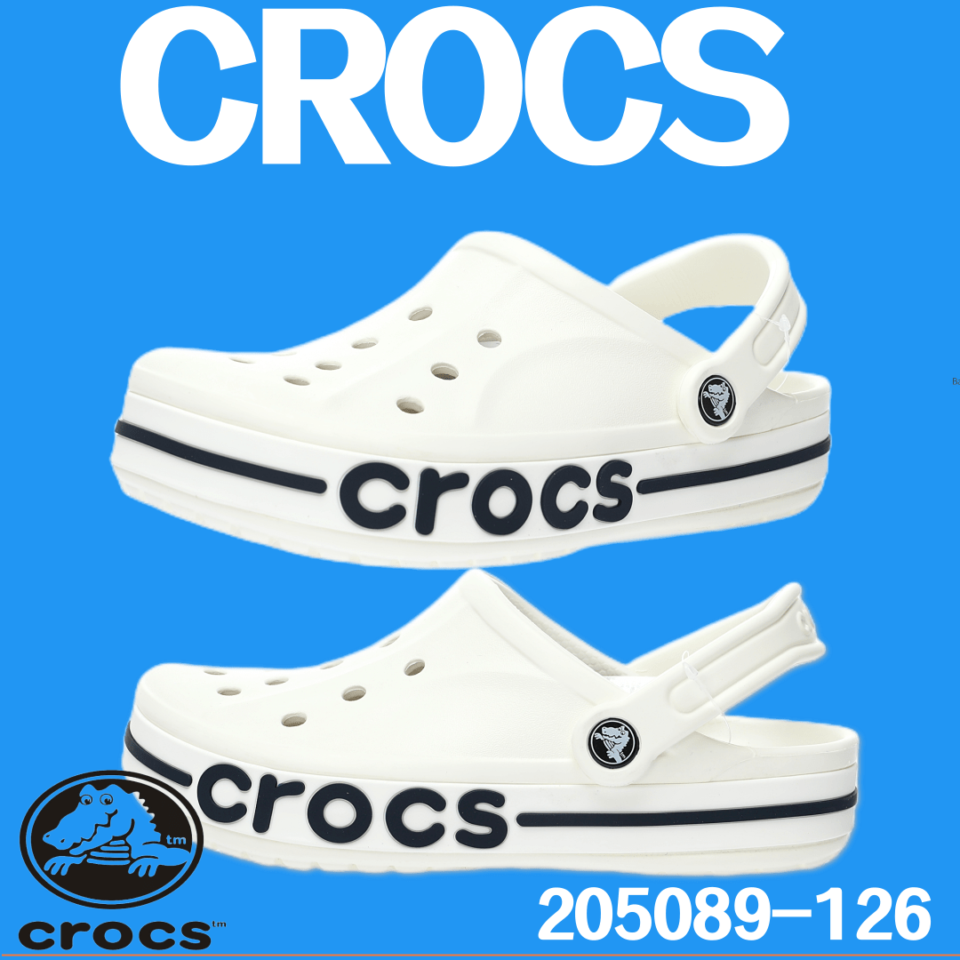 Crocs Classic Bayaband Clogs Sandals.รองเท้าแตะชายหาดลุยน้ำสีขาว 205089-126