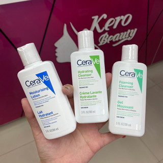 ฉลากไทย CERAVE Moisturing lotion / Hydrating Cleanser / Foaming Cleanser 88ml. ขนาดพกพา