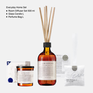 Everyday Home Set [จำหน่ายจนกว่าสินค้าจะหมดที่ Shopee เท่านั้น] - RoomDiffuser Set 500 ml + GlassCandle L + Perfume BagL