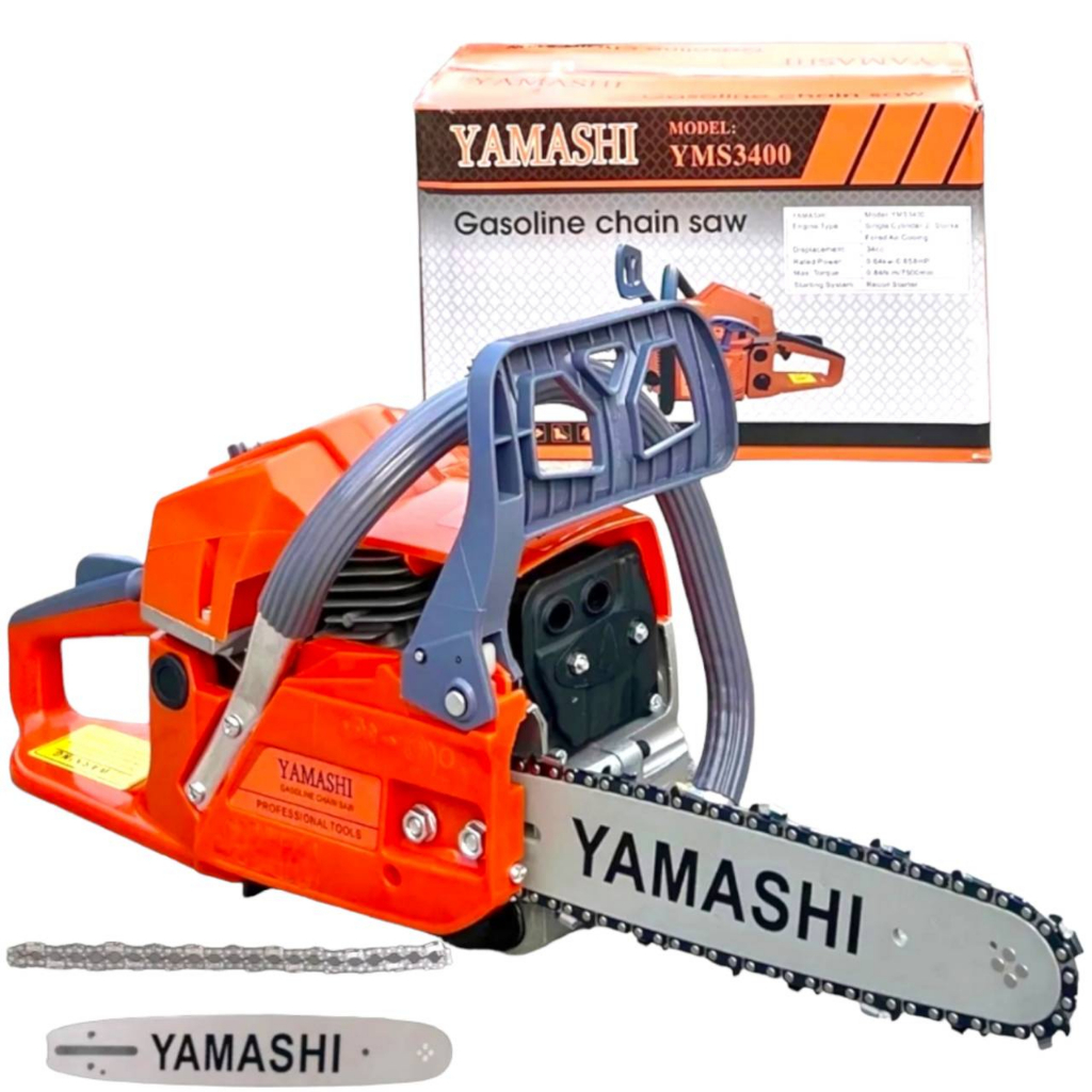 Yamashi เลื่อยโซ่ยนต์ บาร์ 11.5 นิ้ว รุ่น 2 แหวน เครื่องร้อนไม่ตัด รองรับบาร์ยาวได้ถึง 22 นิ้ว