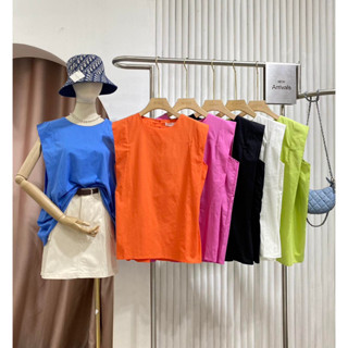 เสื้อลินินเทียมแขนสั้นสีสันสดใส