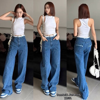 🇰🇷New🇰🇷  Korea denim with white belt มาใหม่เลยค้าาา กับยีนฟอก