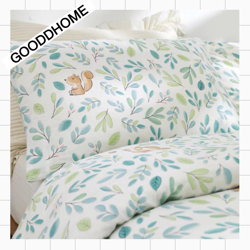 ผ้าปูที่นอน Animal Collection ลายกระรอก ผ้าฝ้ายแท้ 100 % I 3.5ft. 5ft. 6ft.