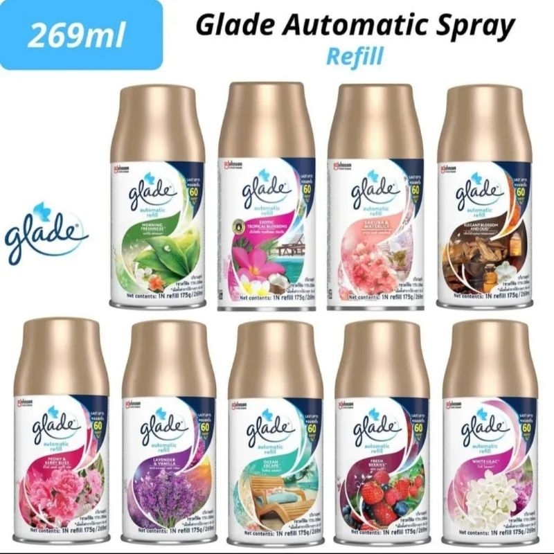 พร้อมส่ง 9กลิ่น glade outomatic sprey refill ขนาด 252ml. เรทส่งทักแชตจร้า