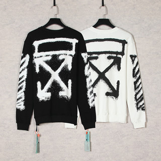 OFF WHITE new black and white matching arrow sweater