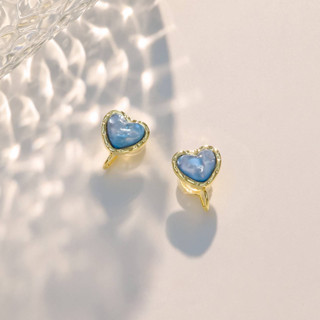 White Daisy Blue Heart Earring (ต่างหู)