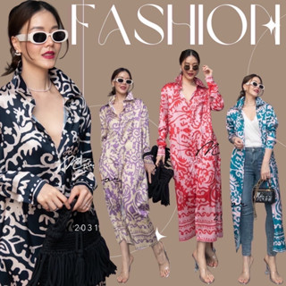 🔖ป้าย Mirrorsister​ 20316.4 เดรสเชิ้ตตัวยาวลายเก๋ 2โทนคู่สีสวย กระดุมหน้าเปิดปิดได้ตลอดตัว เนื้อผ้านุ่มลื่นใส่สบาย