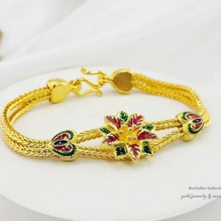 สร้อยข้อมือลงยา งานหุ้มทอง 5 ไมครอน