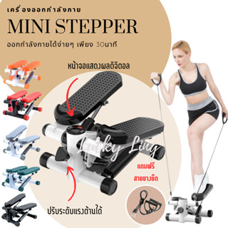 เครื่องออกกำลังกาย MINI STEPPER ใช้งานง่าย สะดวก กระชับสัดส่วน ลดต้นแขนและขา พร้อมสายยางยืด มีหลากสี ปรับระดับความหนืด