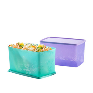 กล่องเก็บอาหสรแช่แข็ง Tupperware รุ่น Snowflake Double Square Round (2) 2.8L