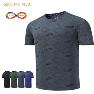 NEW NK 6805 (ผ้าลื่น มีรูระบายอากาศ) เสื้อกีฬา เสื้อกีฬาแขนสั้น เสื้อออกกำลังกาย เนื้อผ้าดี