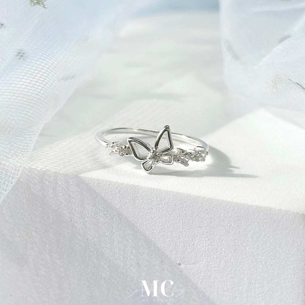 MCbrand.Jewelry🤍 แหวนเงินเเท้92.5% รุ่น Butterfly Diamond🦋💍✨ ใส่ติดตัวได้ ไม่ลอกไม่แพ้💎มีใบรับประกันเงินเเท้