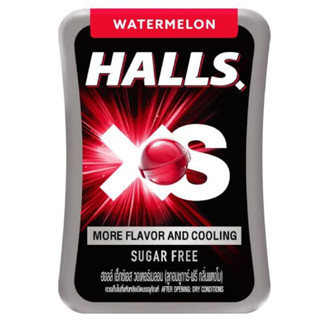 Halls XS ลูกอม Sugar Free 3รสยอดนิยม Watermelon / Blueberry / Mixed Berry รสชาติเข้มข้นและเย็นสดชื่นกล่องเล็กพกง่าย(New)