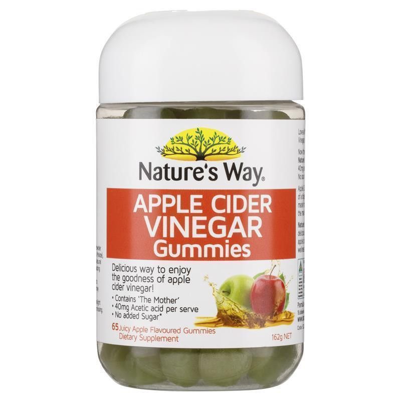 Nature's Way Apple Cider Vinegar Gummies 65 Juicy Apple Flavoured Gummies รสแอปเปิ้ล