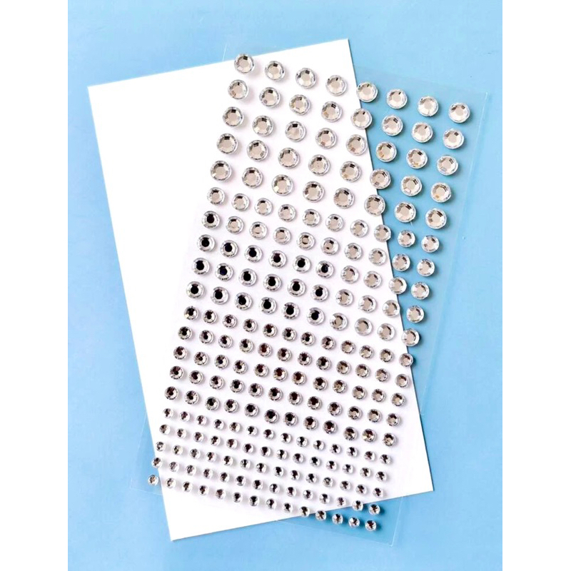 สติกเกอร์เพชร สติกเกอร์คริสตัล วงกลม คละไซส์ แต่งหน้า แต่งผม พร้อมส่ง! (#P14)