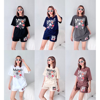 New Arrival !!!! Oversize Set  Set เสื้อยืดแขนสั้น ทรง Oversize สกรีน มาพร้อมกับกางเกงขาสั้นทรงปล่อย มีกระเป๋าล้วงข้าง