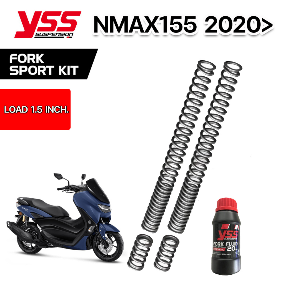 สปริงโหลดโช๊คหน้า YSS Fork Sport Kit NMAX155 2020&gt; ประกันศูนย์12เดือน