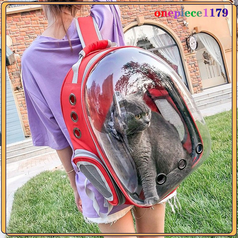กระเป๋าแมว เป้สัตว์เลี้ยง ใบใหญ่มาก พับเก็บได้ ระบายอากาศได้ หน้าต่างกันสาด กระเป๋าสีขอบด้านข้าง Pet Bag(130)