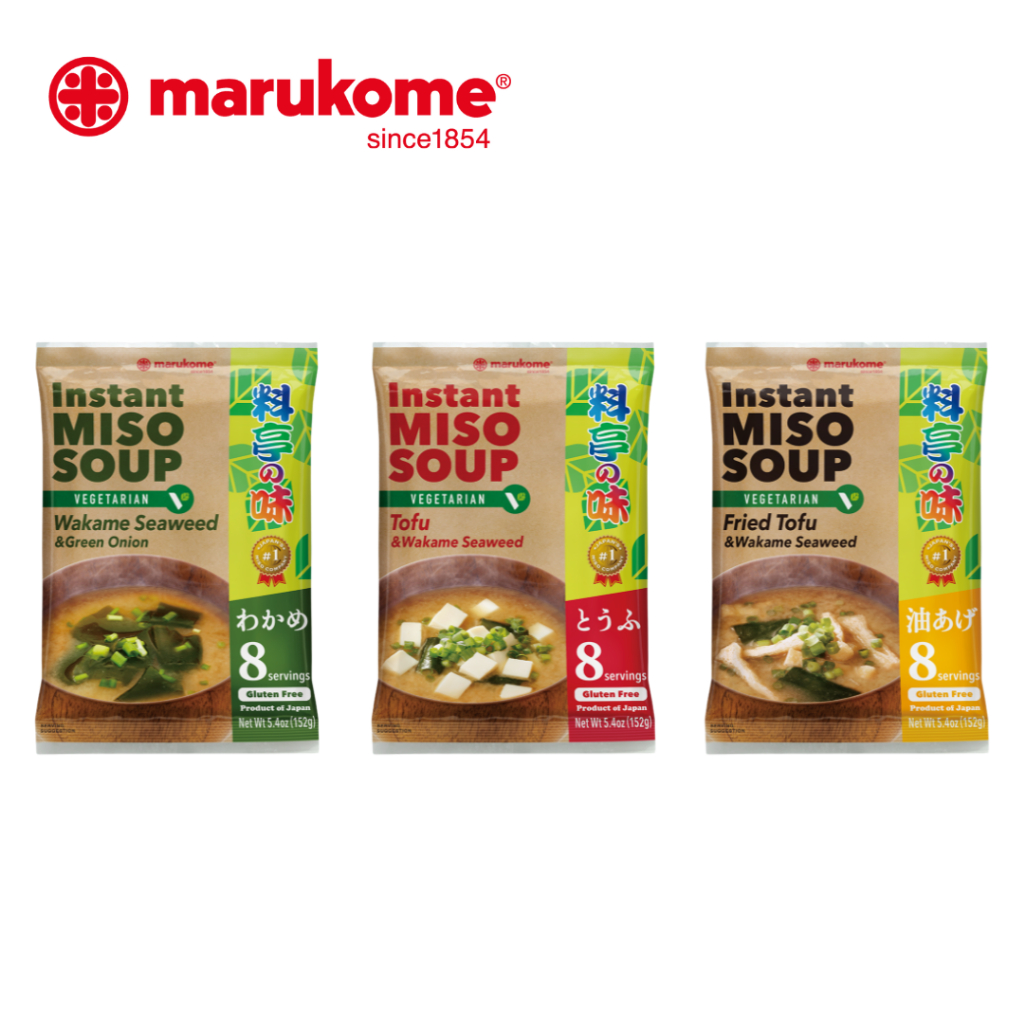 MARUKOME INSTANT MISO SOUP RYOTEI NO AJI VEGETABEL 8S ซุปมิโซะกึ่งสำเร็จรูป มังสวิรัติ 8เสิร์ฟ
