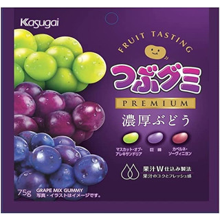 Kasugai Tsubu Gummy องุ่นพรีเมี่ยม 75 กรัม X 10 ถุง ส่งตรงจากญี่ปุ่น