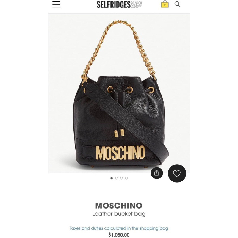 Moschino Couture bucket bag in leather with logo