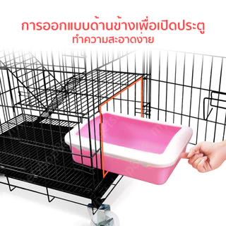 Winky Wink กรงแมว🏠กรงแมวขนาดใหญ่ กรงแมว4ชั้น ขนาดใหญ่ พับได้ กรงสัตว์เลี้ยง ​กรงกระต่าย กรงหมา มีชั้นลอยพร้อมบันได