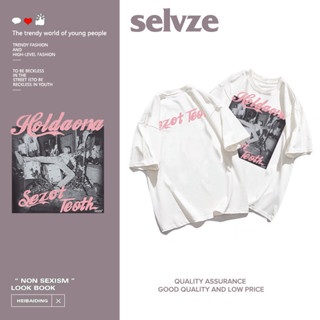 SELVZE （พร้อมส่งจากกทม มาถึงใน 3วัน）print T-shirt ผู้หญิงพิมพ์หลวมสบายสบาย ๆ แขนสั้น oversize A1190