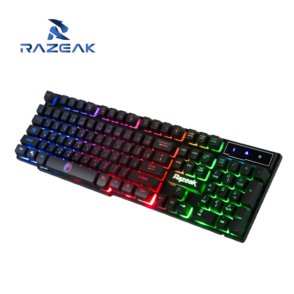 Razeak RK-8165 คียบอร์ดมีไฟปุ่มยาง คียบอร์ดเกมมิ่ง Gaming Keyboard Lugia Rubber dome switch ประกันศูนย์ไทย 1 ปี