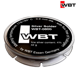 ตะกั่วเงิน WBT 0800 Silver Solder 0.9mm Silver 4% ม้วนเล็ก 42g ของแท้สินค้าจากศูนย์ประเทศไทยครับ