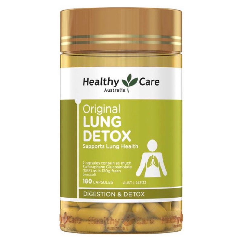 Exp.08/2025 Healthy care Lung Detox ดีทอกซ์ ปอด 180 เม็ด